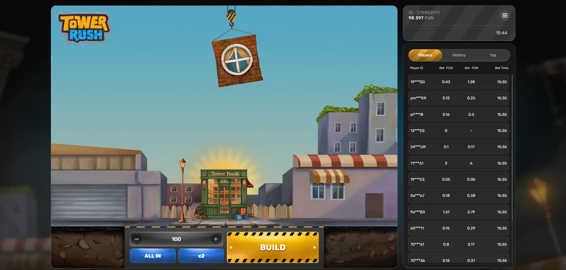 لعبة tower rush الأصلية – بناء الأبراج والمضاعفات في الكازينو أونلاين